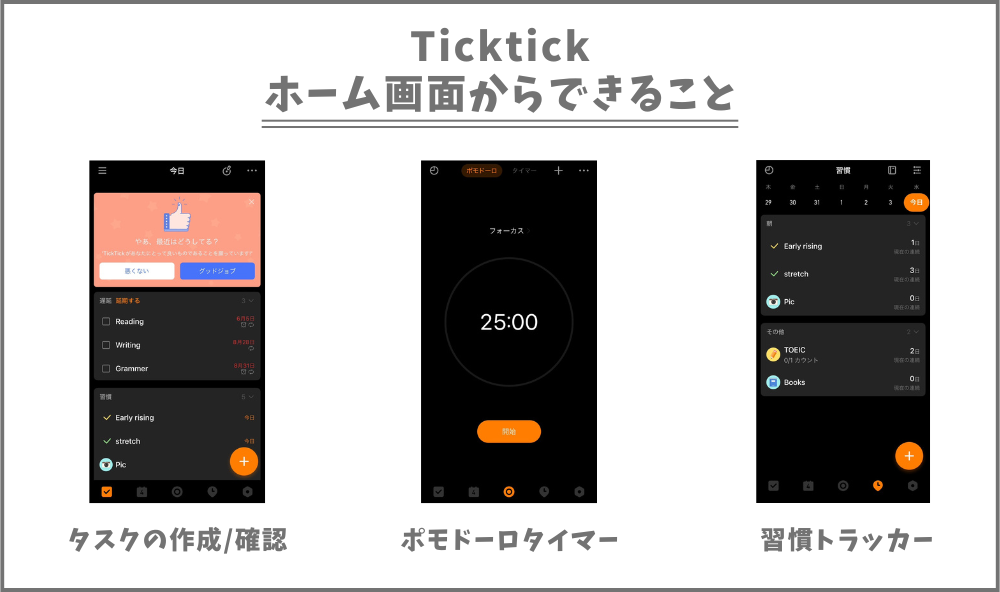 Ticktickホーム画面